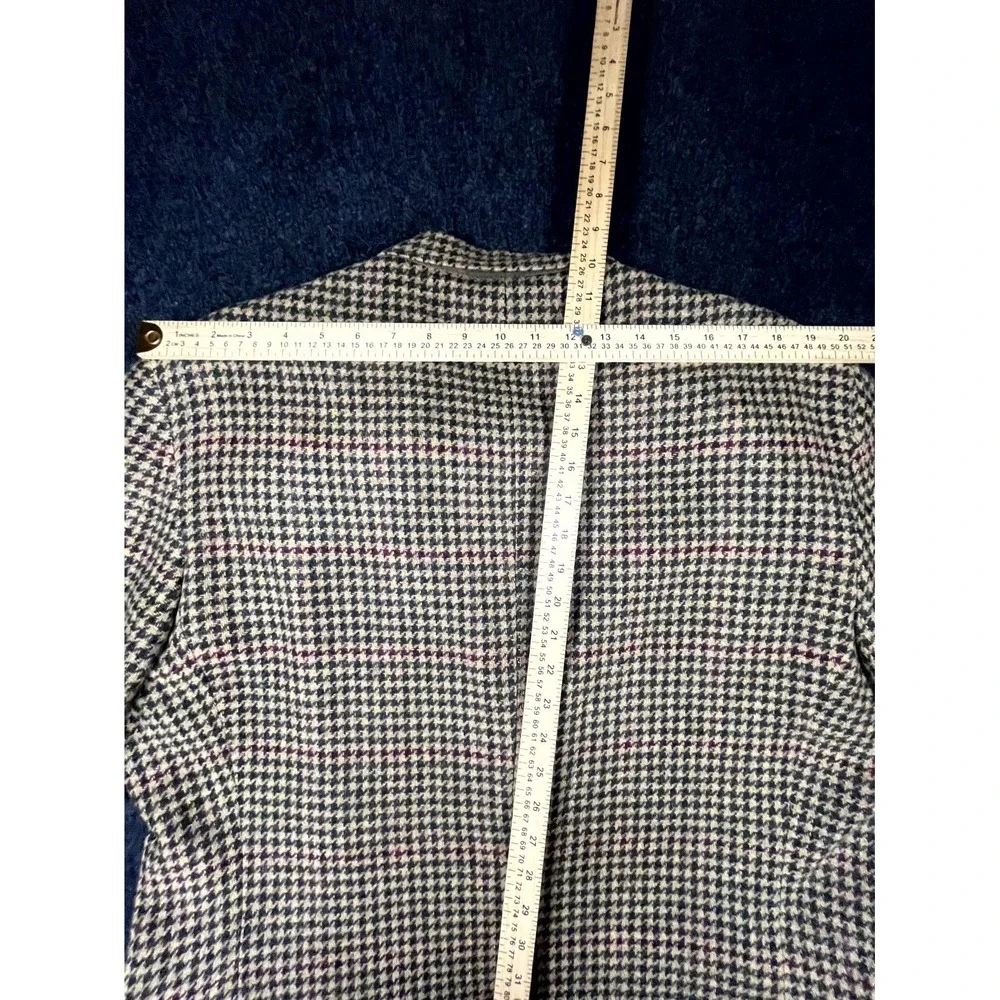 Vintage Hunt Club Blazer Jacket Mens XL Beige Virgin Wool Houndstooth Formal